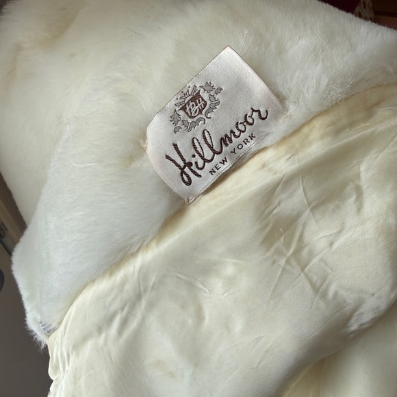 Women's Cream Faux Fur Double-Breasted Coat - Picture 5 of 5